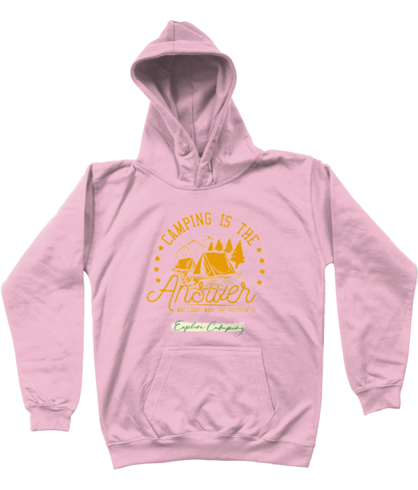 Camping is the Answer' AWDis Kids Hoodie: Fun & Cozy for Young Explorers - Image 3