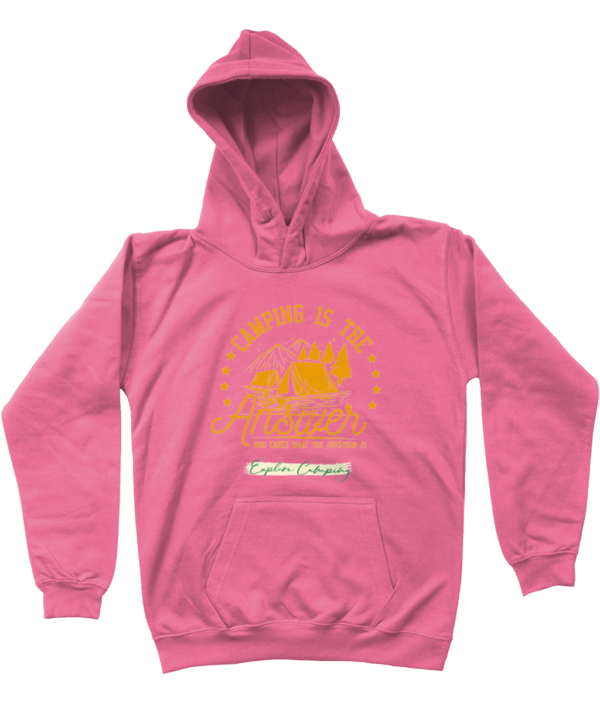 Camping is the Answer' AWDis Kids Hoodie: Fun & Cozy for Young Explorers - Image 6