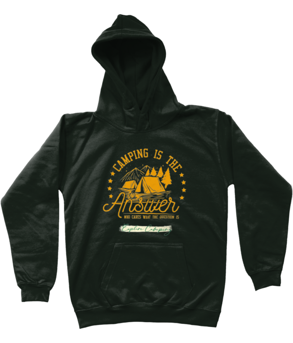 Camping is the Answer' AWDis Kids Hoodie: Fun & Cozy for Young Explorers - Image 7