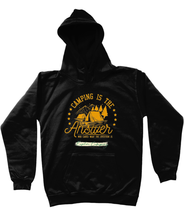 Camping is the Answer' AWDis Kids Hoodie: Fun & Cozy for Young Explorers - Image 8