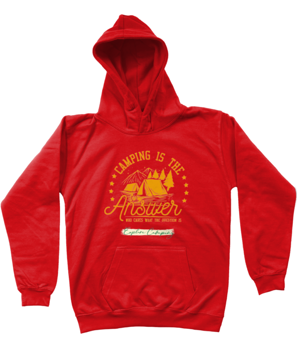 Camping is the Answer' AWDis Kids Hoodie: Fun & Cozy for Young Explorers - Image 9
