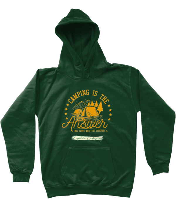 Camping is the Answer' AWDis Kids Hoodie: Fun & Cozy for Young Explorers - Image 10
