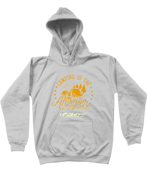 Camping is the Answer' AWDis Kids Hoodie: Fun & Cozy for Young Explorers - Image 11