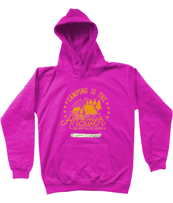 Camping is the Answer' AWDis Kids Hoodie: Fun & Cozy for Young Explorers - Image 12