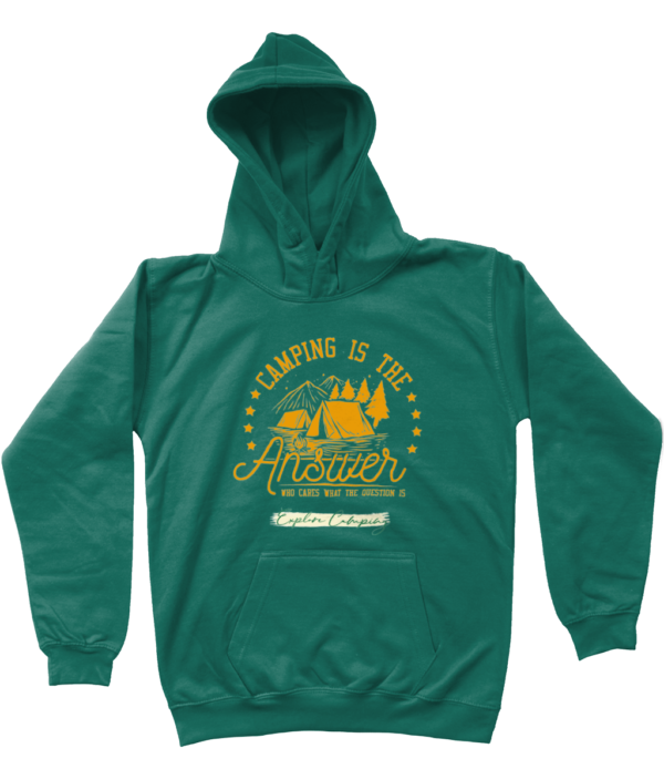 Camping is the Answer' AWDis Kids Hoodie: Fun & Cozy for Young Explorers - Image 13