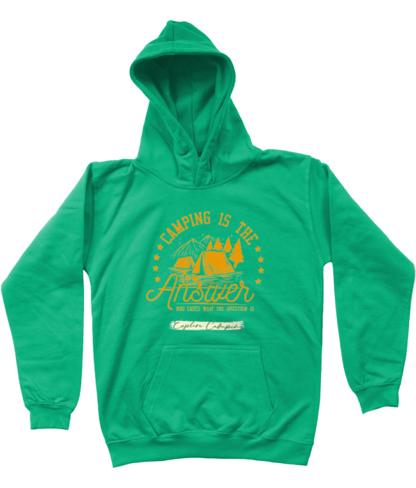 Camping is the Answer' AWDis Kids Hoodie: Fun & Cozy for Young Explorers - Image 14