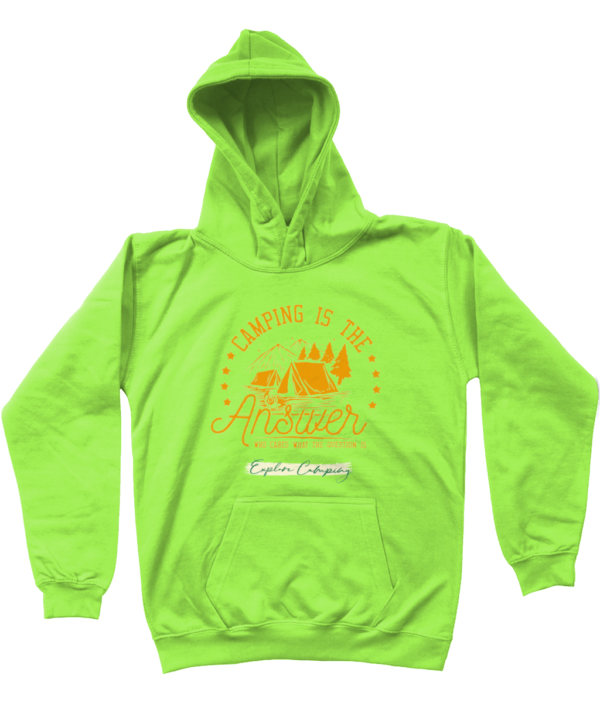 Camping is the Answer' AWDis Kids Hoodie: Fun & Cozy for Young Explorers - Image 15