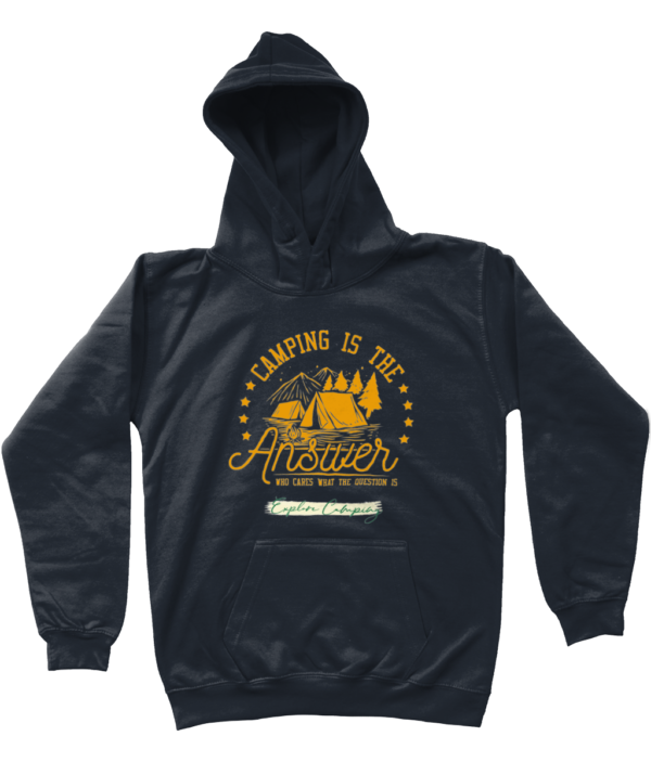 Camping is the Answer' AWDis Kids Hoodie: Fun & Cozy for Young Explorers - Image 16