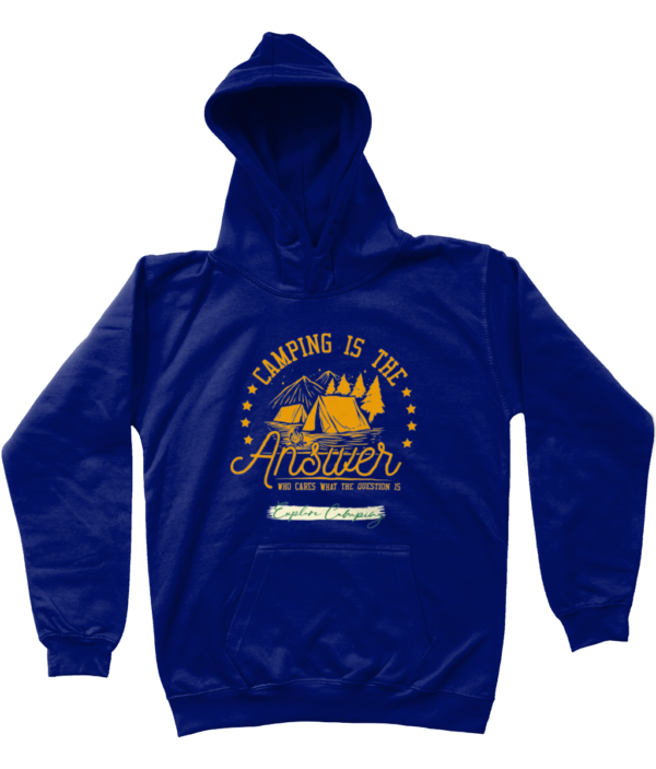 Camping is the Answer' AWDis Kids Hoodie: Fun & Cozy for Young Explorers - Image 18