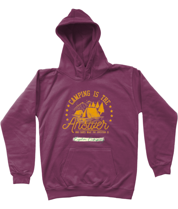Camping is the Answer' AWDis Kids Hoodie: Fun & Cozy for Young Explorers - Image 19
