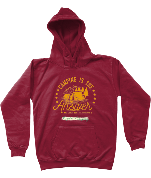 Camping is the Answer' AWDis Kids Hoodie: Fun & Cozy for Young Explorers - Image 21