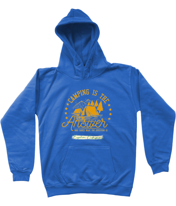 Camping is the Answer' AWDis Kids Hoodie: Fun & Cozy for Young Explorers - Image 22