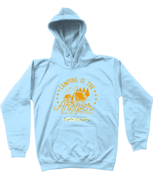 Camping is the Answer' AWDis Kids Hoodie: Fun & Cozy for Young Explorers - Image 23
