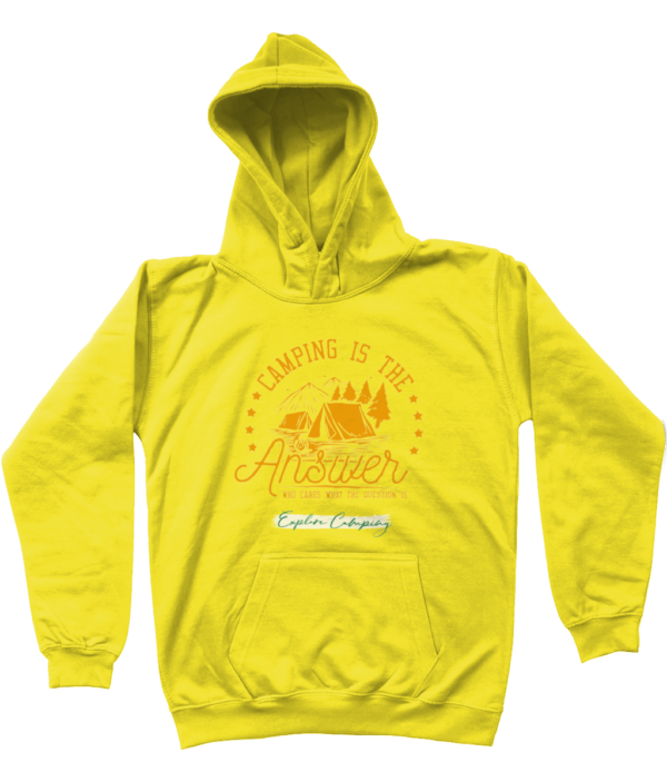 Camping is the Answer' AWDis Kids Hoodie: Fun & Cozy for Young Explorers - Image 24
