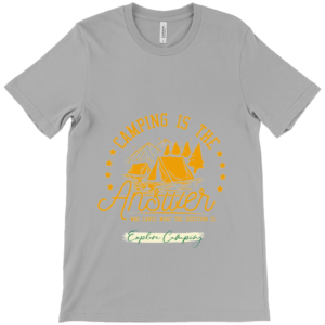 Camping is the Answer' Canvas Unisex Crew Neck T-Shirt: Perfect for Outdoor Lovers