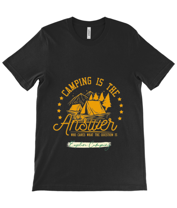 Camping is the Answer' Canvas Unisex Crew Neck T-Shirt: Perfect for Outdoor Lovers - Image 2