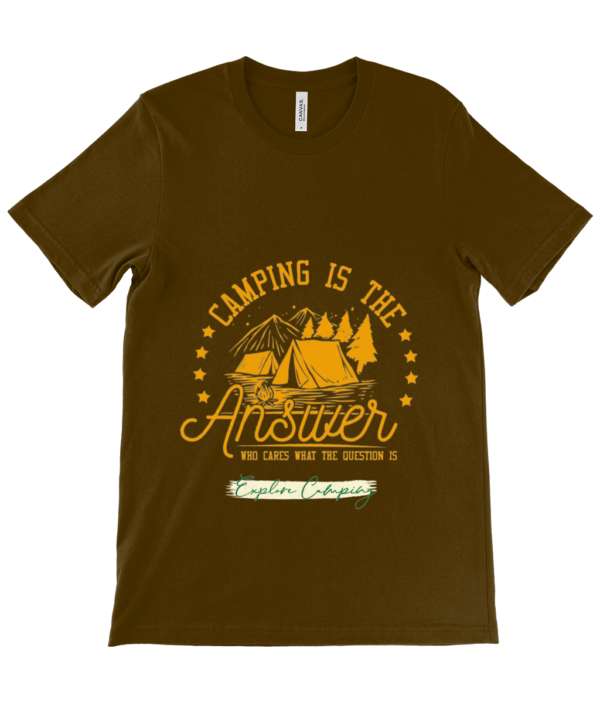 Camping is the Answer' Canvas Unisex Crew Neck T-Shirt: Perfect for Outdoor Lovers - Image 3