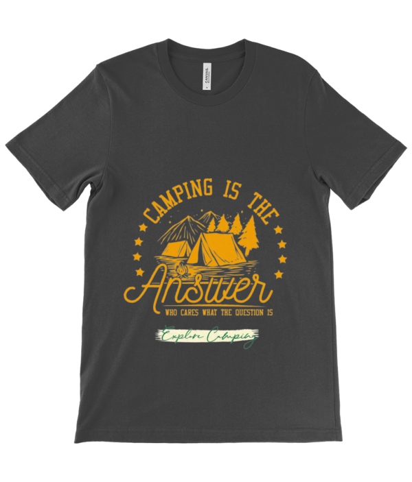 Camping is the Answer' Canvas Unisex Crew Neck T-Shirt: Perfect for Outdoor Lovers - Image 4