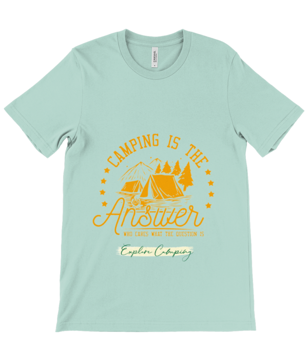 Camping is the Answer' Canvas Unisex Crew Neck T-Shirt: Perfect for Outdoor Lovers - Image 5