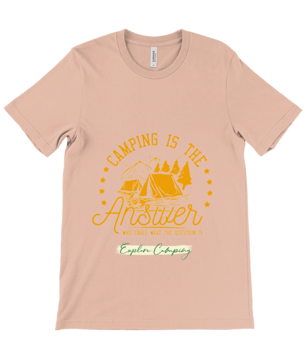 Camping is the Answer' Canvas Unisex Crew Neck T-Shirt: Perfect for Outdoor Lovers - Image 6