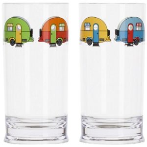 Vibrant Tumbler Set with Campervan & Caravan Motifs