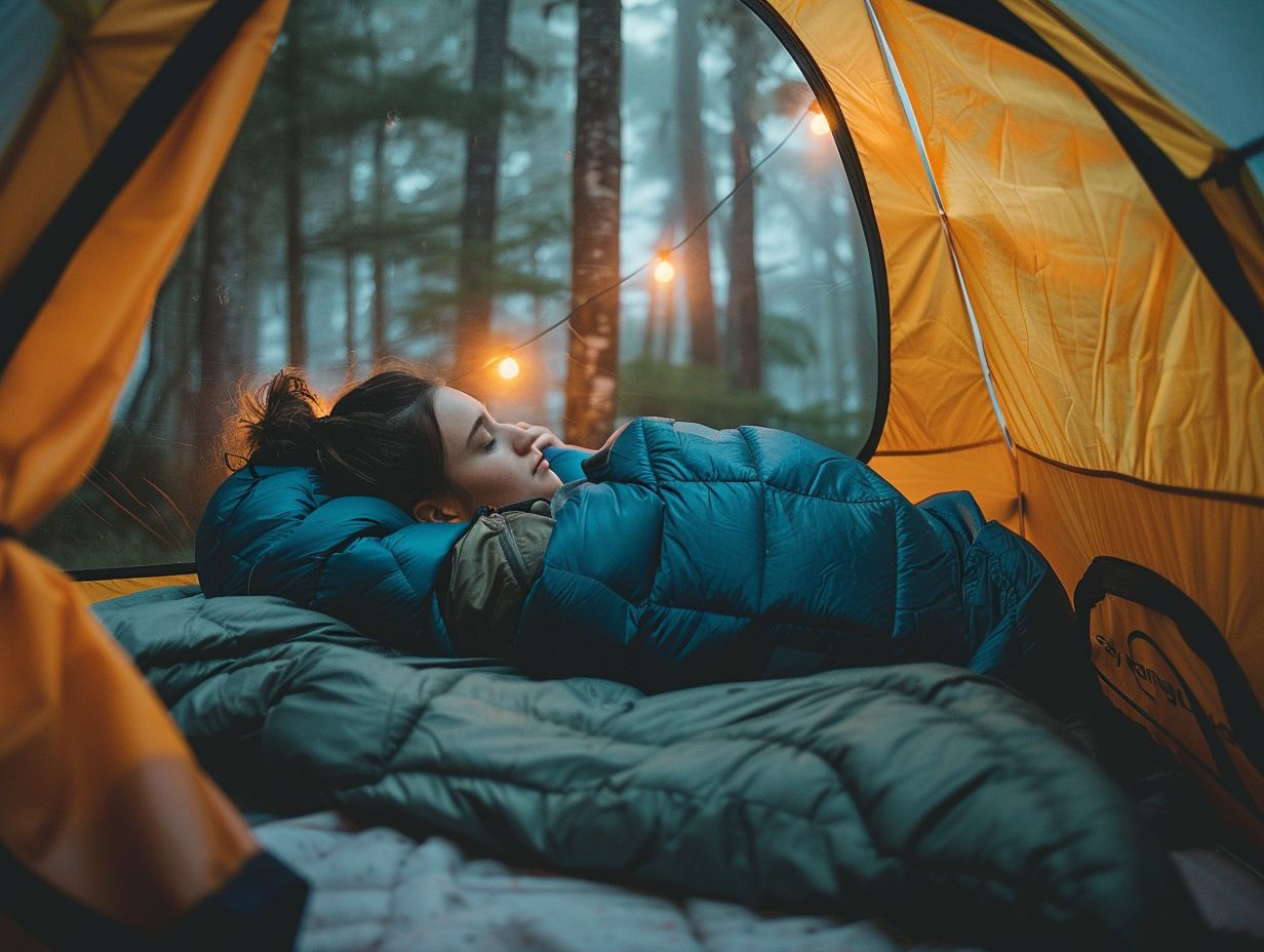  A sleeping bag with a temperature rating that is suitable for the climate and temperature of your camping location is essential. Look for a bag with a lower temperature rating and additional features such as a draft collar or hood to keep you warm. 3. How important is insulation in staying warm while sleeping in a tent? Insulation plays a critical role in keeping you warm while sleeping in a tent. A sleeping pad or air mattress, as well as a tent with good insulation, can help prevent the loss of body heat to the ground. 4. Should I sleep with my head covered in a tent to stay warm? It is not recommended to sleep with your head covered in a tent, as this can lead to condensation and a buildup of moisture inside your sleeping bag. Instead, wear a warm beanie or hat to keep your head warm while allowing proper airflow. 5. What should I do if I still feel cold while sleeping in a tent? If you are still feeling cold, try adding more layers of clothing or an extra blanket to your sleeping bag. You can also use a hot water bottle or hand warmers to add extra warmth to your sleeping bag. 6. Can I start a fire inside my tent to stay warm while sleeping? No, it is not safe to start a fire inside your tent. The risk of carbon monoxide poisoning and fire hazards is high. Instead, build your fire outside the tent and use it as a heat source before going to bed, and make sure to properly extinguish it before entering the tent.